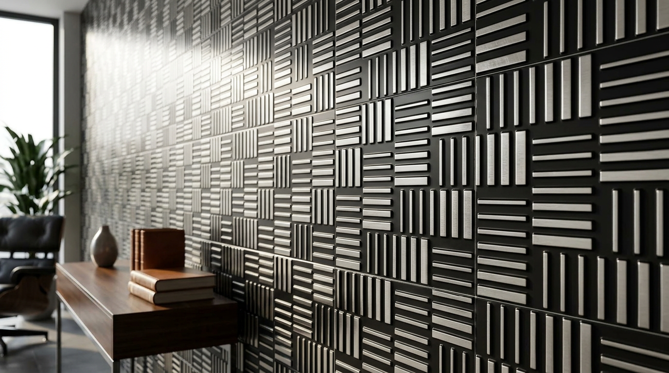 Płytka metalowa Parquet – dekoracyjny panel ścienny