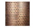 Zestaw czterech miedzianych płytek Polka Dots z geometrycznym wzorem okręgów
