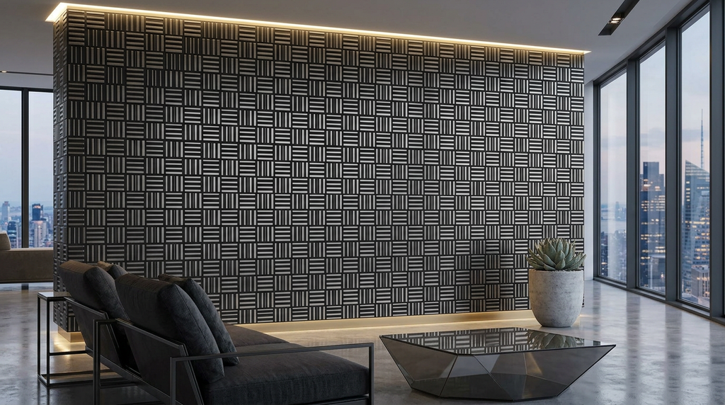 Płytka metalowa Parquet – dekoracyjny panel ścienny