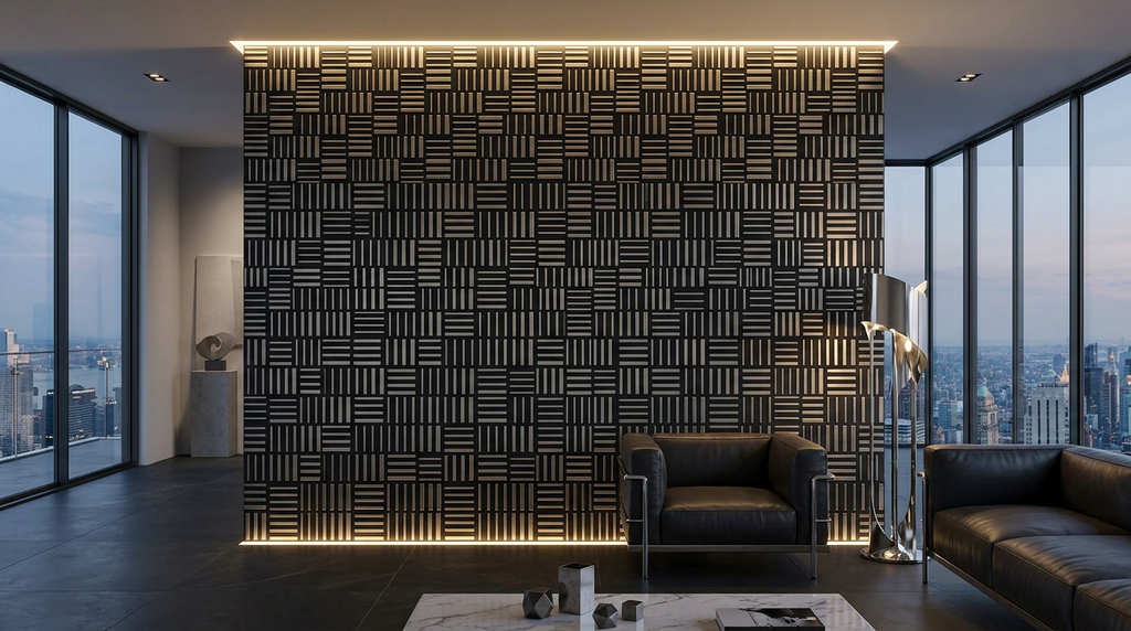 Płytka metalowa Parquet – dekoracyjny panel ścienny