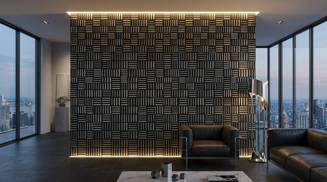 Płytka metalowa Parquet – dekoracyjny panel ścienny