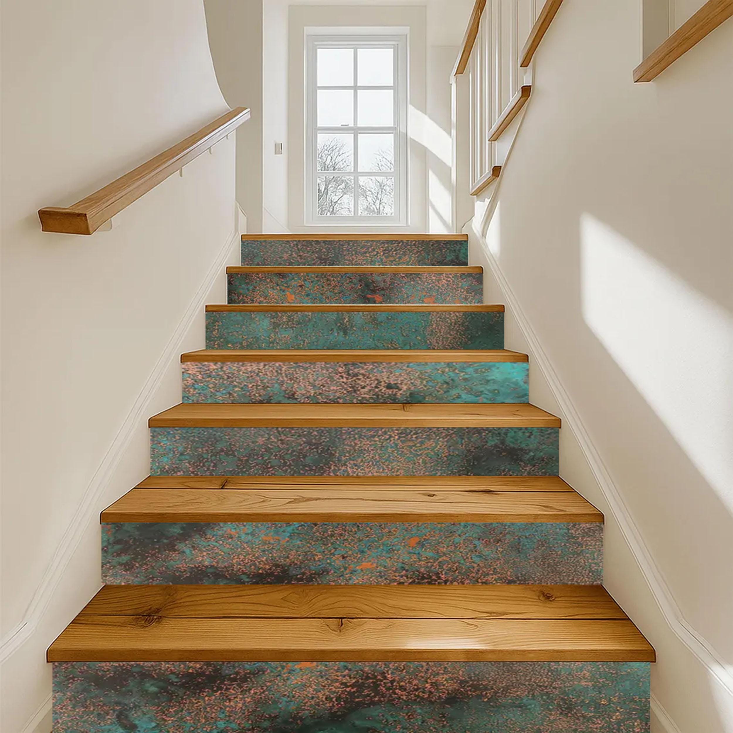 Elegant Real Metal Stair Risers – Handcrafted Copper, Brass or Stainless Steel – Patinated Surface – Decorative Stair Accents – Easy Install