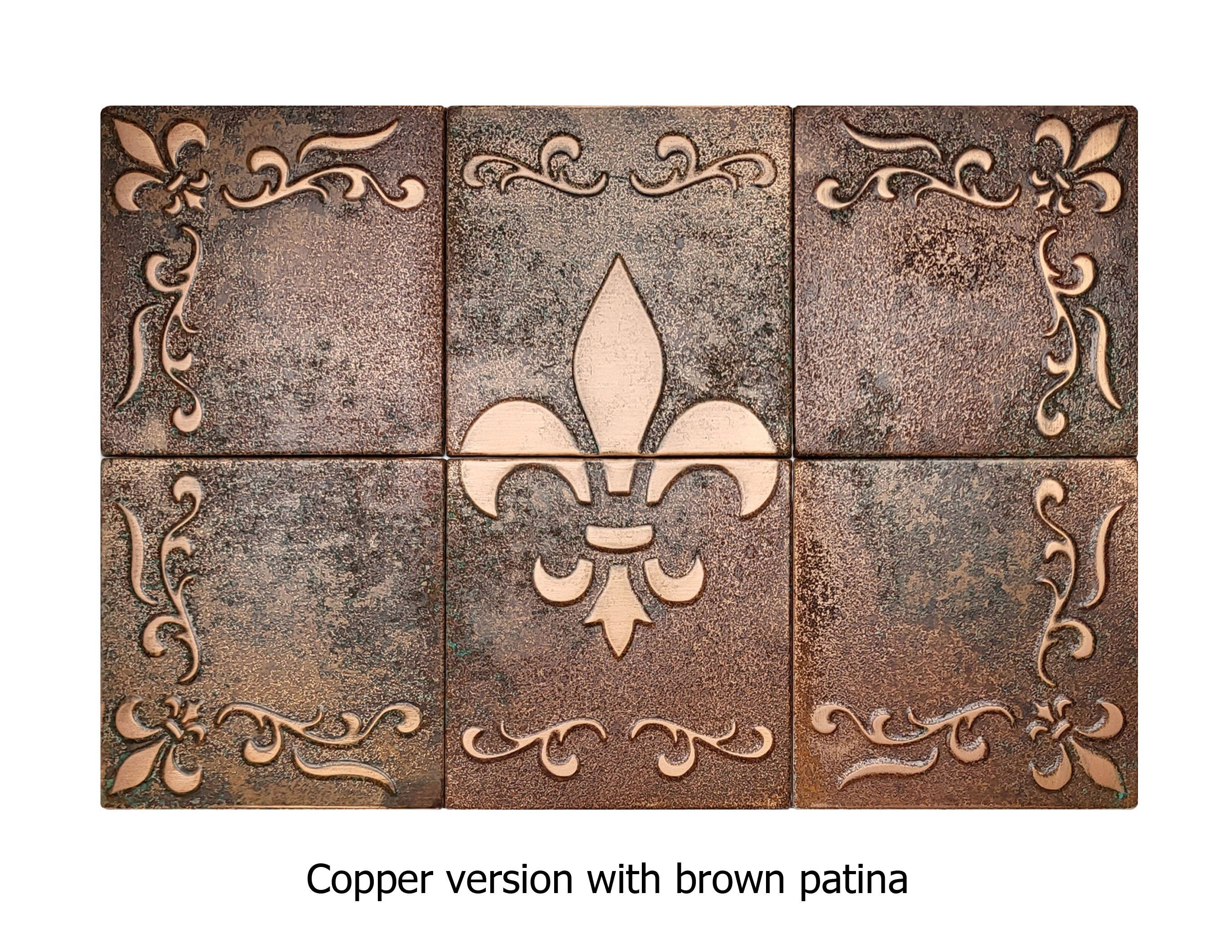 Fleur-de-Lis – Zestaw Kafli Artystycznych z Metalu – detal ręcznego wykonania z litego metalu