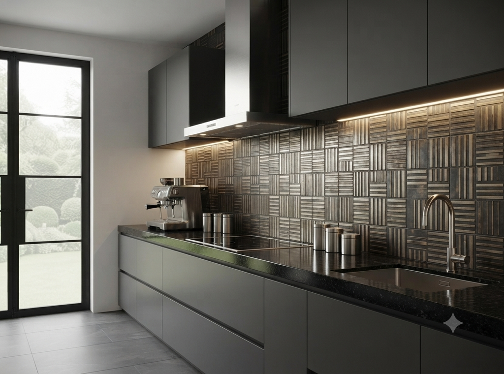 Płytka metalowa Parquet – dekoracyjny panel ścienny