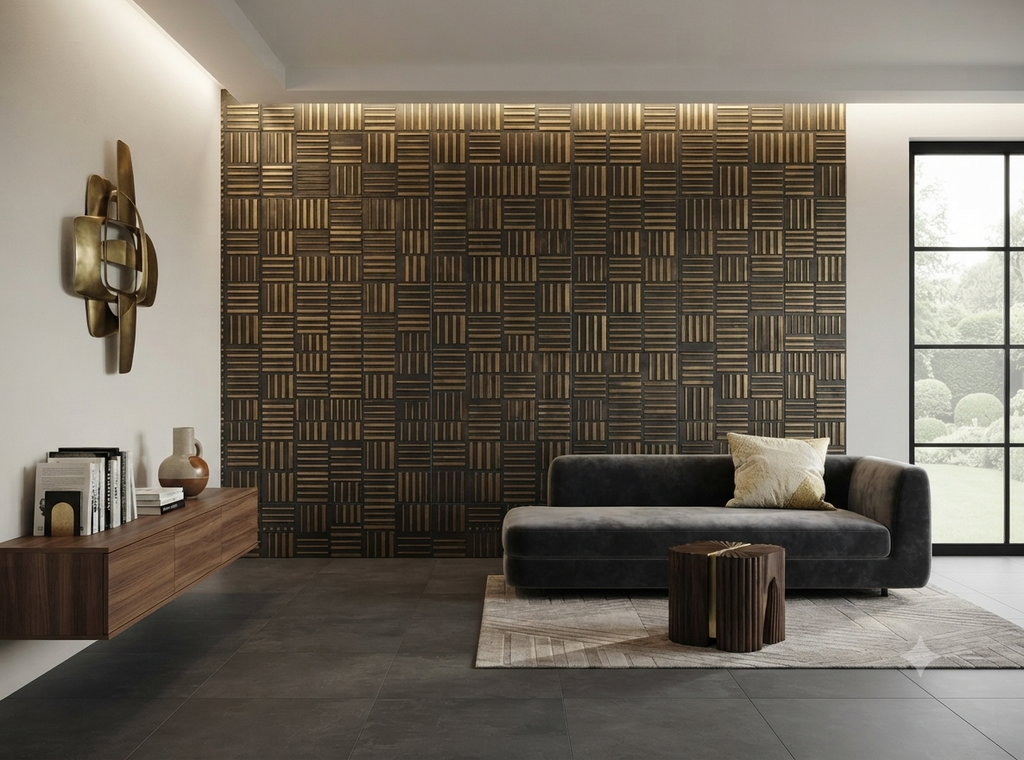 Płytka metalowa Parquet – dekoracyjny panel ścienny
