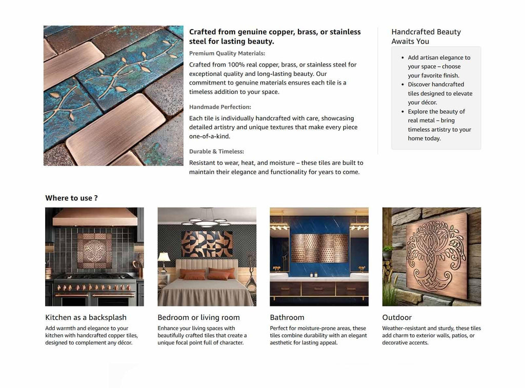 Gałązki z Patyną – Zestaw 38 Kafli – detal ręcznego wykonania z litego metalu
