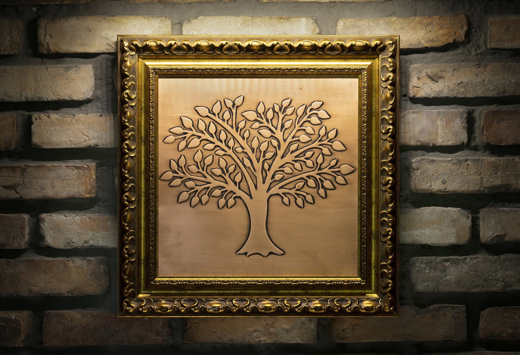 Gorgeous Tree of life in a beautiful, unique wooden frame. Handmade, 100% copper and wood __etsy:2522143669