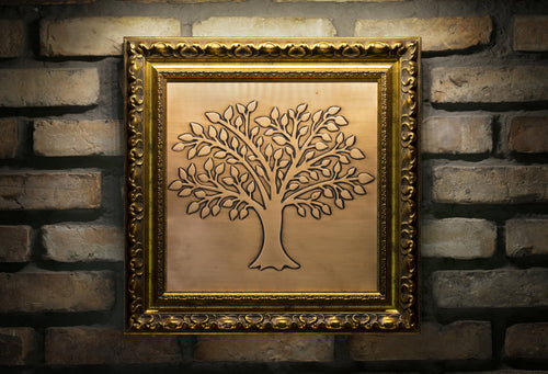 Gorgeous Tree of life in a beautiful, unique wooden frame. Handmade, 100% copper and wood __etsy:2522143669