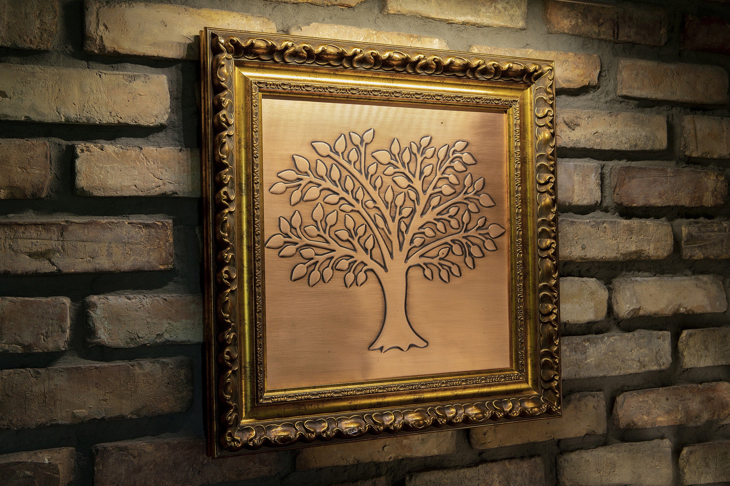 Gorgeous Tree of life in a beautiful, unique wooden frame. Handmade, 100% copper and wood __etsy:2474468330
