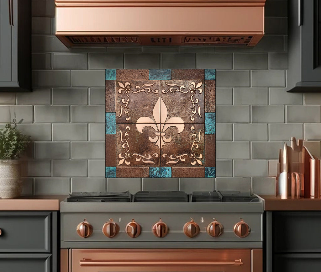 Fleur de Lis – Kafle artystyczne z metalu – dostępny w miedzi, mosiądzu i stali nierdzewnej