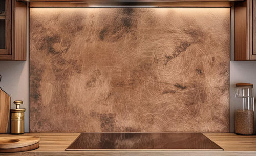 Real Copper Backsplash Panel – Copper Storm - Handmade Patina Metal Wall Art – Modern Rustic Accent for Kitchen & Home
