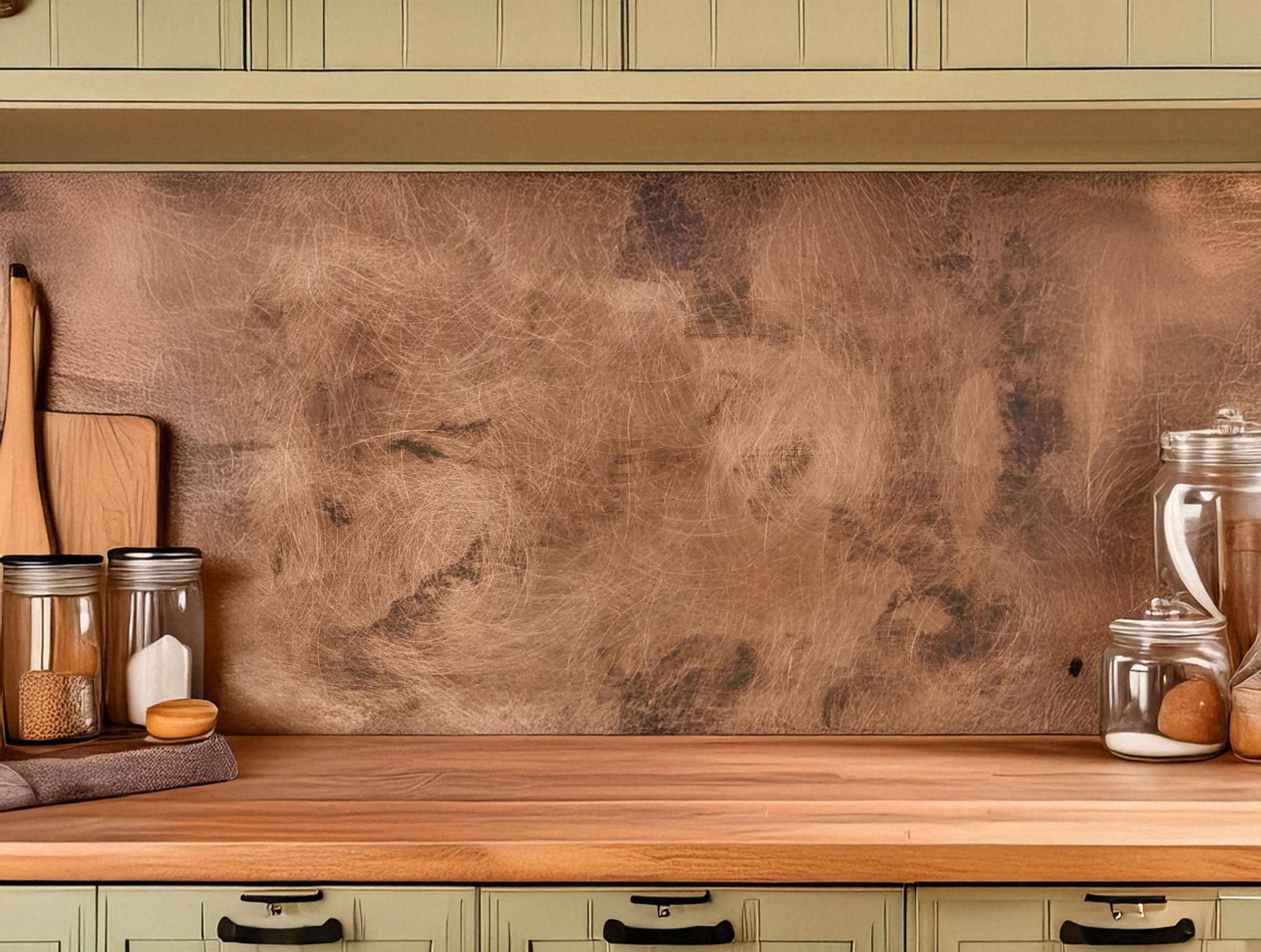 Real Copper Backsplash Panel – Copper Storm - Handmade Patina Metal Wall Art – Modern Rustic Accent for Kitchen & Home