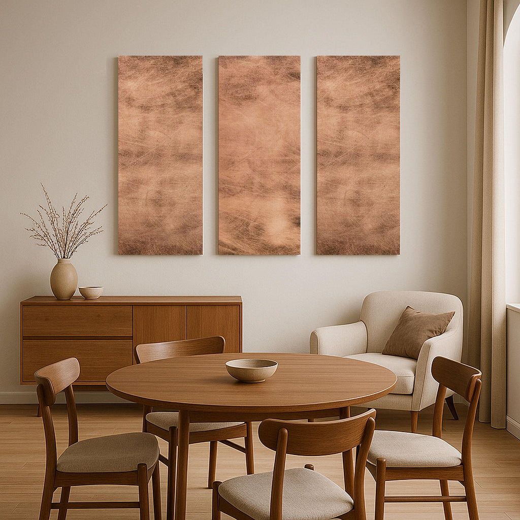 Miedziany obraz ścienny Copper Storm Patina jako dekoracja w jadalni