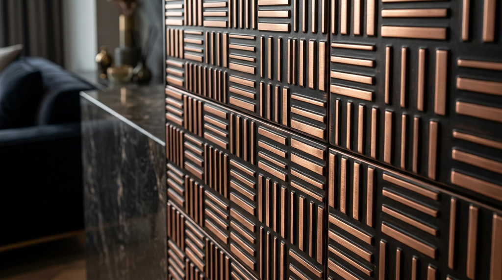 Płytka metalowa Parquet – dekoracyjny panel ścienny