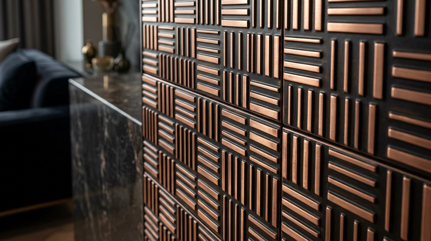 Płytka metalowa Parquet – dekoracyjny panel ścienny