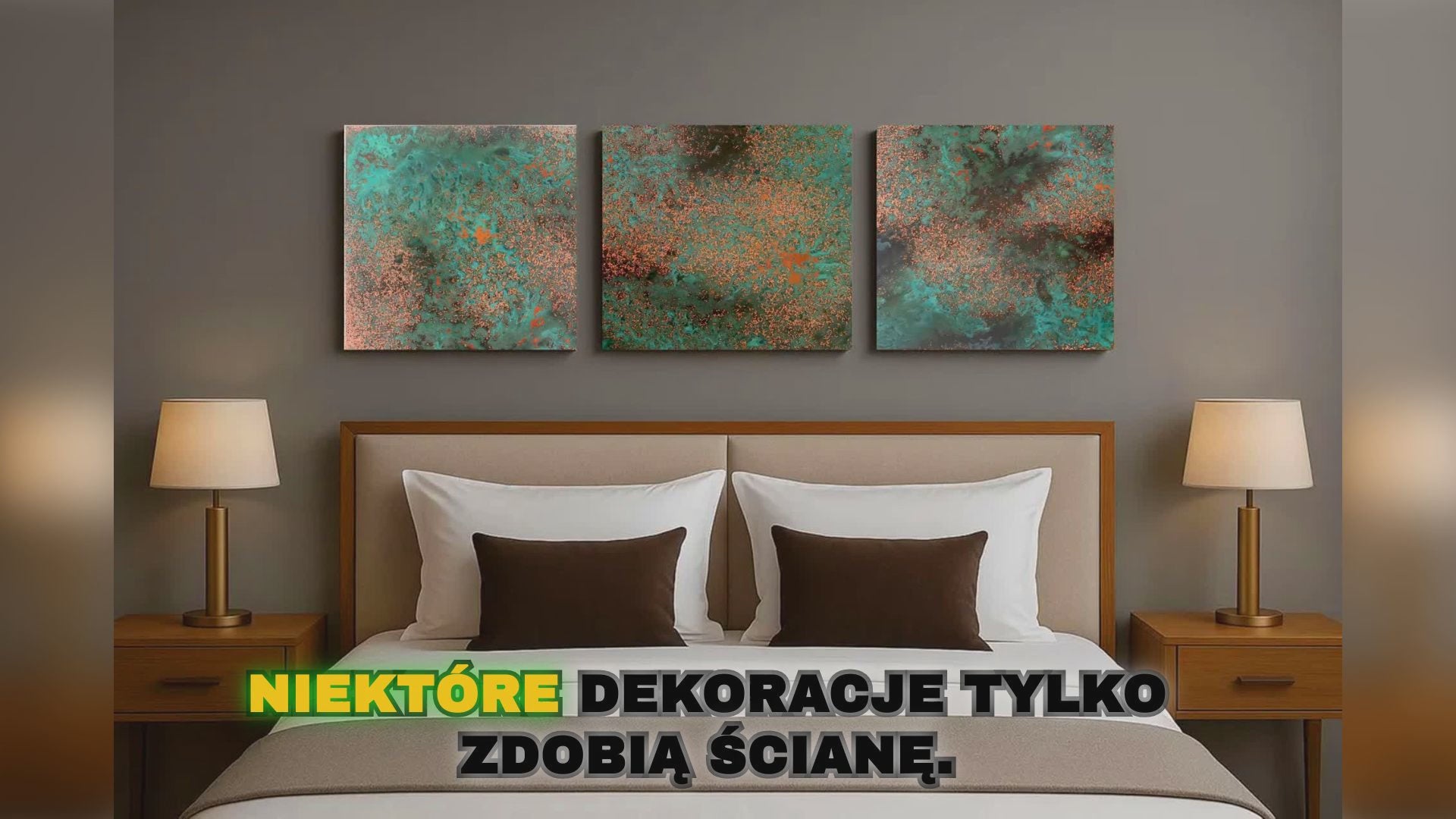3-panelowy obraz ścienny z prawdziwej miedzi Obsidian Copper Mist – ręcznie patynowany tryptyk Copper & Craft
