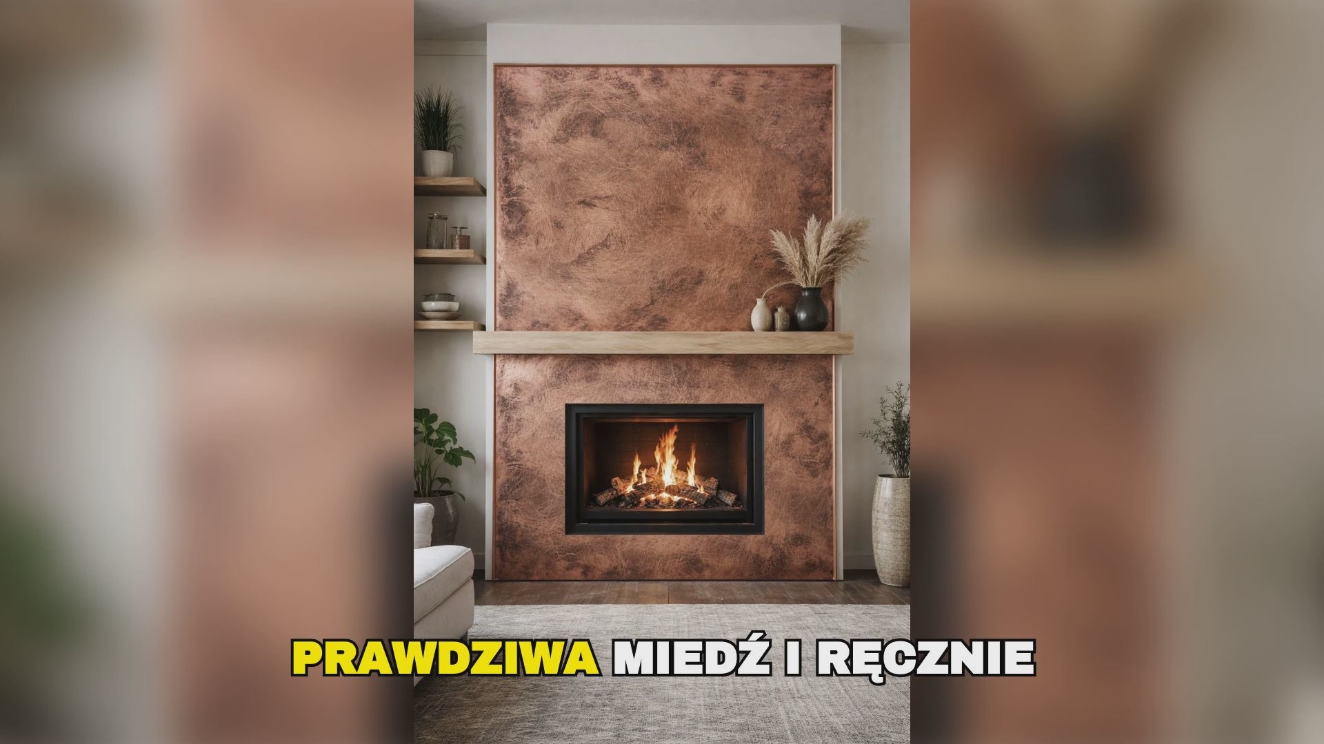 film prezentujący panel copper storm w różnych pomieszczeniach